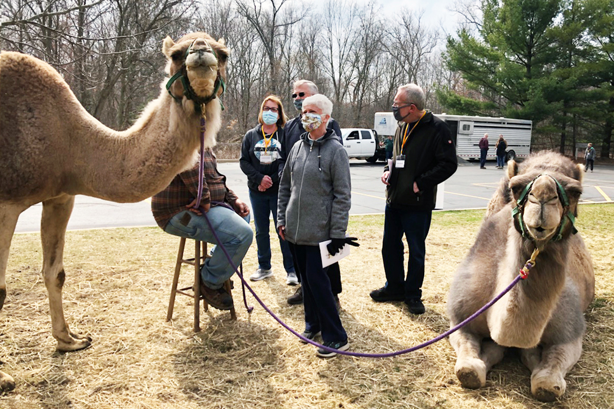 Dexter United Methodist Church in Dexter, Mich., plans to tell the Easter story with live animals at a city park on April 16. Last year, the church held a similar event on church property. Like many congregations, Dexter expects to draw more Easter visitors now that COVID-19 is at a low ebb. 2021 file photo courtesy of Cathy Hunter, Dexter United Methodist Church.