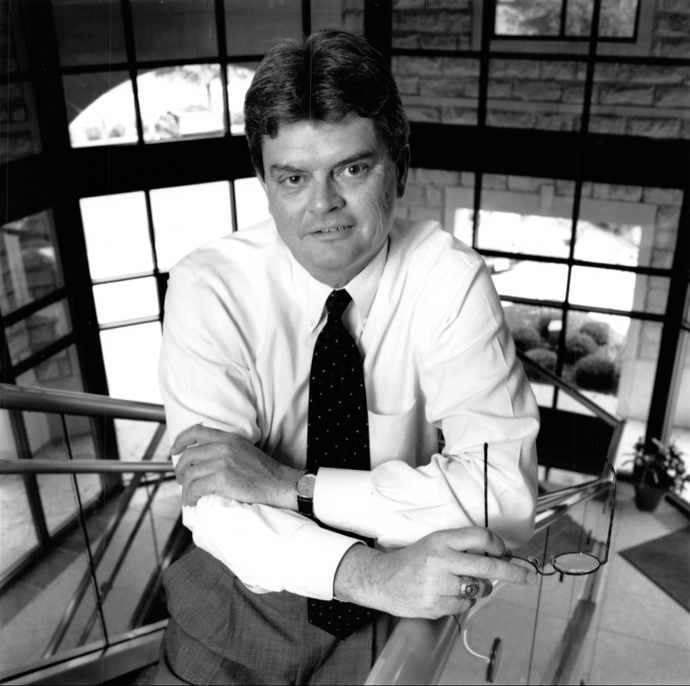 Tom Locke, from early in his career at the Texas Methodist Foundation. Locke has announced his retirement from TMF, which he joined as senior vice president and chief financial officer in 1988. He has been president since 1993, leading the foundation to enormous growth and a broader mission. Photo courtesy of the Texas Methodist Foundation.