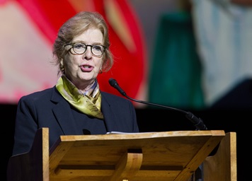 The Rev. Susan Henry-Crowe of the United Methodist Board of Church and Society addresses the 2016 United Methodist General Conference May 16 in Portland, Ore. Crowe helped present the report on the denomination's Four Areas of Focus for ministry. Photo by Mike DuBose, UMNS The Rev. Susan Henry-Crowe of the United Methodist Board of Church and Society addresses the 2016 United Methodist General Conference May 16 in Portland, Ore. Crowe helped present the report on the denomination's Four Areas of Focus for ministry. Photo by Mike DuBose, UMNS
