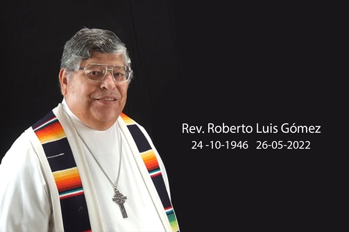 El Rev. Roberto Gómez contribuyó grandemente al ministerio hispano y a La Iglesia Metodista Unida de manera más amplia como pastor, superintendente de distrito, miembro de la junta de la agencia, delegado a la Conferencia General, instructor del Curso de Estudios y más. Falleció el 26 de mayo de 2022. Foto cortesía de la familia Gómez. El Rev. Roberto Gómez contribuyó grandemente al ministerio hispano y a La Iglesia Metodista Unida de manera más amplia como pastor, superintendente de distrito, miembro de la junta de la agencia, delegado a la Conferencia General, instructor del Curso de Estudios y más. Falleció el 26 de mayo de 2022. Foto cortesía de la familia Gómez.