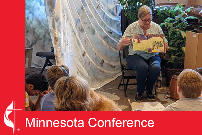 At Eden Prairie (Minnesota) United Methodist Church “Adaptive VBS,” children participate in story time and do crafts. Photos courtesy of Eden Prairie United Methodist Church. At Eden Prairie (Minnesota) United Methodist Church “Adaptive VBS,” children participate in story time and do crafts. Photos courtesy of Eden Prairie United Methodist Church.