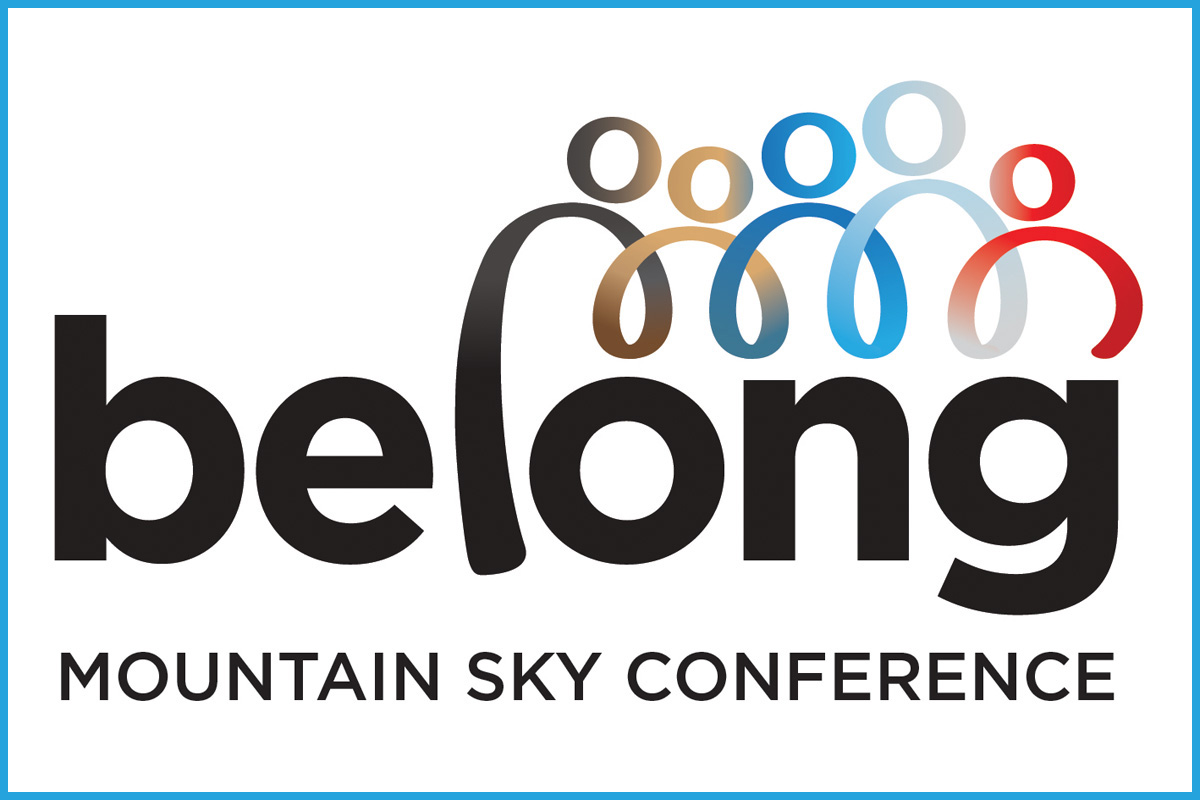 Este gráfico, que foi criado para a Conferência Anual Mountain Sky, ilustra a intenção de colocar a missão e o ministério antes das conversas sobre desfiliação. A palavra "Belong" significa "Belong" em espanhol e é a mensagem deste processo de diálogo da conferência. Cortesia gráfica da Conferência Anual Mountain Sky.