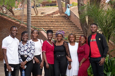 A group of Africa University scholarship recipients met to talk to donors and sponsors from the U.S. during the 30th anniversary celebration of Africa University in October. The school provides financial aid or scholarships for two-thirds of the students enrolled at the United Methodist-related university in Mutare, Zimbabwe. Photo by Kathy L. Gilbert, UM News. A group of Africa University scholarship recipients met to talk to donors and sponsors from the U.S. during the 30th anniversary celebration of Africa University in October. The school provides financial aid or scholarships for two-thirds of the students enrolled at the United Methodist-related university in Mutare, Zimbabwe. Photo by Kathy L. Gilbert, UM News.