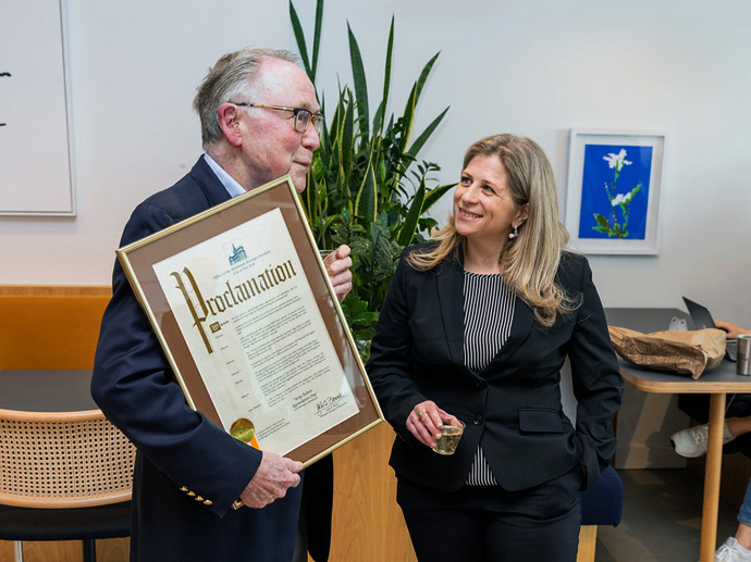 Allison Sesso, president and CEO of RIP Medical Debt, is pictured with RIP co-founder Jerry Ashton. Sesso, a United Methodist, said the nonprofit is on track to hit $10 billion in retired medical debt. Photo courtesy of RIP Medical Debt.