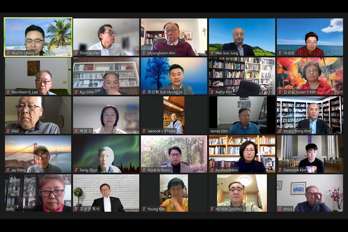 Participants discuss the future of the Korean United Methodist Church during a webinar hosted by the Korean Ministry Plan. About 230 church leaders participated in the online meeting April 10. Photo by the Rev. Thomas Kim, UM News.
