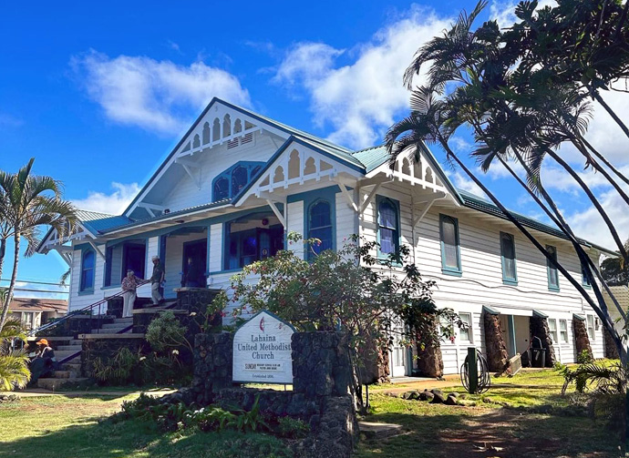 Lahaina United Methodist Church’s sanctuary was a special place for church members but also regular visitors to the west part of Maui, Hawaii. The sanctuary, built in 1922, was lost to the fires that devastated the community of Lahaina on Aug. 8. Photo courtesy of Lahaina United Methodist Church.