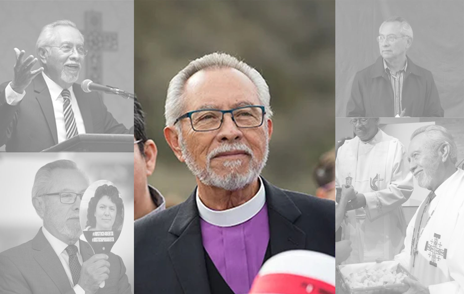 El Rev. Elías Galván fue el primer obispo de origen hispano de la denominación, electo en la Jurisdicción Oeste de La Iglesia Metodista Unida y sirvió desde 1984 hasta 2004. Actualmente se encuentra retirado. Sin embargo, sigue sirviendo en diversas tareas relacionadas con la iglesia y en favor del pueblo hispano-latino. Fotocomposición Rev. Gustavo Vasquez, Noticias MU.
