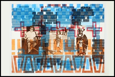 “Influence of Ancestors,” an artwork by Tony A. Tiger, is about how ancestors can inform, inspire and encourage. Images include Tiger at 15, his grandfather and a Fox warrior. Photo courtesy of the United Methodist Board of Global Ministries. “Influence of Ancestors,” an artwork by Tony A. Tiger, is about how ancestors can inform, inspire and encourage. Images include Tiger at 15, his grandfather and a Fox warrior. Photo courtesy of the United Methodist Board of Global Ministries.