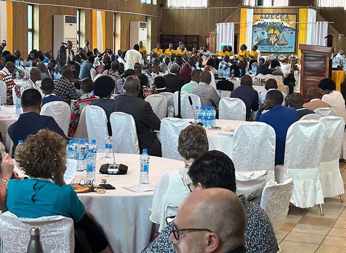 During the United Methodist Africa Forum gathering at the Catholic Tanzania Episcopal Center in Dar es Salaam, Tanzania, on Jan 4-7, conversations focused on church unity, regionalization, higher education on the continent and the proposed Revised Social Principles. Photo courtesy of the Rev. Lloyd Nyarota.