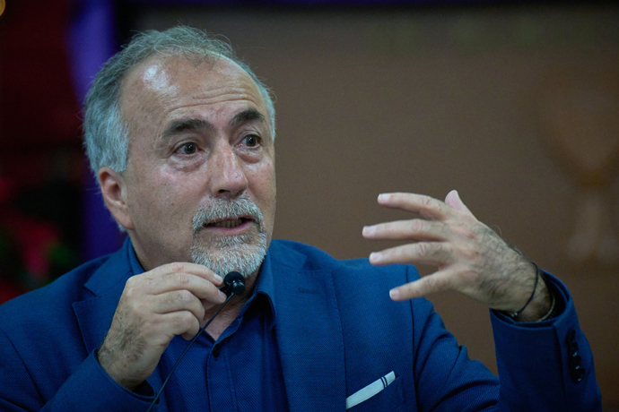 Jorge Eduardo Basaldúa Silva speaks on Nov. 30, 2023, during the celebration of the 150th anniversary of the founding of the Methodist Church of Mexico. Basaldúa is director general of the Mexican government's office of religious affairs. Photo by the Rev. Paul Jeffrey, UM News.