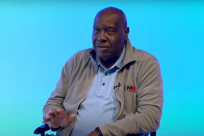 Bishop James Swanson, interim top executive of United Methodist Men, speaks during the Feb. 29–March 1 orientation and briefing for delegates hosted by United Methodist Communications and the Secretary of the General Conference. Screengrab courtesy of United Methodist Communications via Zoom by UM News.