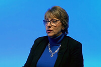Judi Kenaston, chief connectional ministries officer for the Connectional Table, talks about regionalization plans and the budget during an orientation for delegates hosted by United Methodist Communications and the Secretary of the General Conference Feb. 29-March 1. Screengrab courtesy of United Methodist Communications via Zoom by UM News.