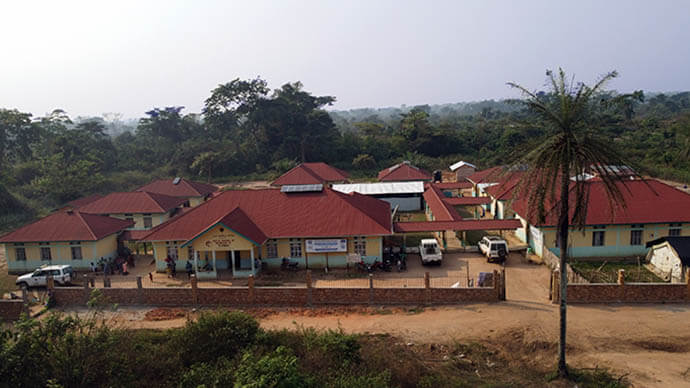A view of Tunda Hospital, a United Methodist medical facility in Tunda, Congo, that houses an mpox research laboratory. The United Methodist Church partnered with the Institut National des Recherches Biomédicales to establish the lab. Photo by Chadrack Tambwe Londe, UM News.