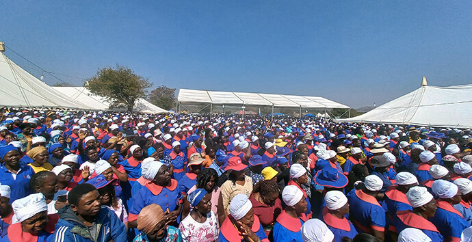 United Methodists celebrate during Jubilee 2024 in Mufusire, Zimbabwe, on Aug. 10. The Zimbabwe Episcopal Area organized conventions at campgrounds in Mufusire and Darwendale in August to mark a “Year of Jubilee” in the country and to celebrate the leadership of Bishop Eben K. Nhiwatiwa, who is set to retire. Photo by the Rev. Taurai Emmanuel Maforo, UM News.