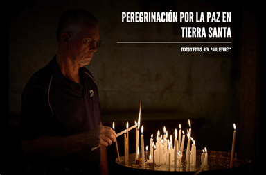El Rev. Larry Clark, pastor metodista unido de Toledo, Ohio enciende una vela en la Iglesia del Santo Sepulcro de Jerusalén el 14 de agosto de 2024, cuando junto a otros/as integrantes de una delegación visitante de activistas de la iglesia estadounidense llegaron al Medio Oriente para acompañar a cristianos/as y palestinos/as amenazados/as y pedir un alto al fuego en Gaza. Foto del Rev. Paul Jeffrey, Noticias MU. El Rev. Larry Clark, pastor metodista unido de Toledo, Ohio enciende una vela en la Iglesia del Santo Sepulcro de Jerusalén el 14 de agosto de 2024, cuando junto a otros/as integrantes de una delegación visitante de activistas de la iglesia estadounidense llegaron al Medio Oriente para acompañar a cristianos/as y palestinos/as amenazados/as y pedir un alto al fuego en Gaza. Foto del Rev. Paul Jeffrey, Noticias MU.