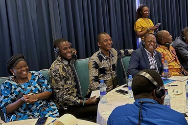 United Methodist communicators smile during training organized by United Methodist Communications in Dar Es Salaam, Tanzania. Communicators from across the African continent joined in back-to-back training sessions on communications and regionalization in mid-October. Photo courtesy of United Methodist Communications.  United Methodist communicators smile during training organized by United Methodist Communications in Dar Es Salaam, Tanzania. Communicators from across the African continent joined in back-to-back training sessions on communications and regionalization in mid-October. Photo courtesy of United Methodist Communications.