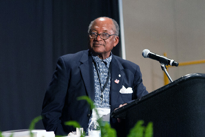 Bishop Bennie D. Warner, who passed away on Oct. 27, speaks in an undated photo. Photo courtesy of the Arkansas Conference.