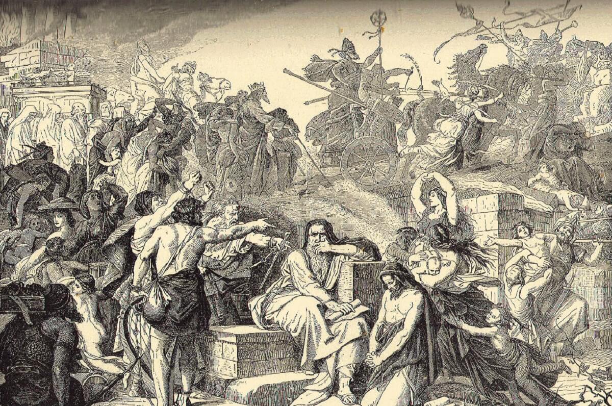 에두아르트 벤데만(Eduard Bendemann)의 원화를 본뜬 목판화(1872). 출처, Flickr.com.