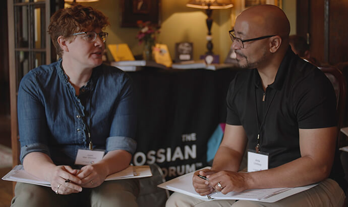 The Rev. Joan VanDessel (left) of Central United Methodist Church in Traverse City, Mich., and Pastor Artie M. Lindsay Sr. with Tabernacle Community Church in Grand Rapids, Mich., are two of 12 pastors featured in the documentary “Leap of Faith.” Photo © Picturehouse 2024.