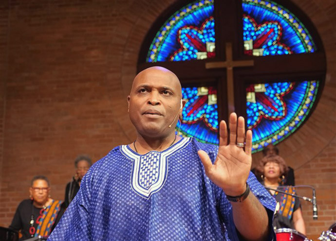 The Rev. Ed Jones III became the pastor of Trinity United Methodist Church in Houston in 2017, following the 30-year pastorate of the Rev. Robert McGee. Photo by Troy Griffin, courtesy of the Texas Conference.
