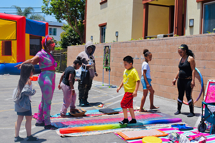 Children play outside at Heritage United Methodist Church in Los Angeles. Originally Wesley Chapel, founded in 1888 and considered the “Mother Church of African-American Methodism on the West Coast,” the church merged with Bowen Memorial United Methodist to form the multiracial Heritage United Methodist in 2018.  File photo courtesy of Heritage United Methodist Church.