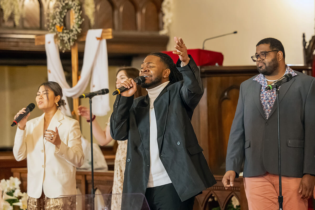 Singers perform during the Lenten season at Union Combined Parish in Boston. In 2024, historically Black Union United Methodist Church in the South End merged with three other congregations— Old West Church in the West End, Community Church in Brighton, and Glendale Church in Everett — to form a new worship community. File photo courtesy of Union Combined Parish.
