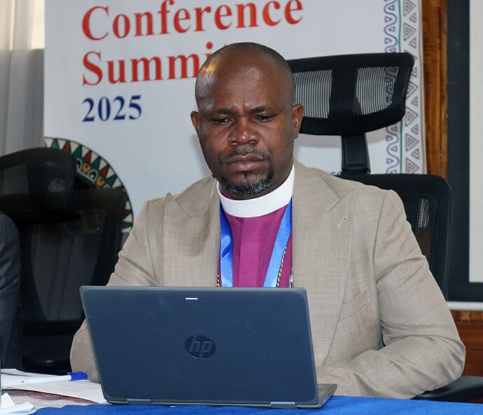 Bishop Ande I. Emmanuel, who leads United Methodists in Nigeria, Cameroon and Senegal, chairs one of the meeting sessions of the Africa Methodist Council’s heads of Methodist conferences summit in Nairobi, Kenya. Emmanuel said regionalization would affect not only The United Methodist Church but also African Methodism as a whole. Photo by Eveline Chikwanah, UM News.