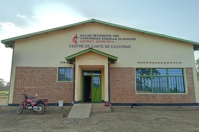 One of the new reception and treatment blocks at the Gahambwe Health Center is ready to receive patients from the community. This modern infrastructure was made possible through collaboration between the United Methodist Church, GBGM, and local authorities. Photo by Jérôme Ndayisenga, UM News.