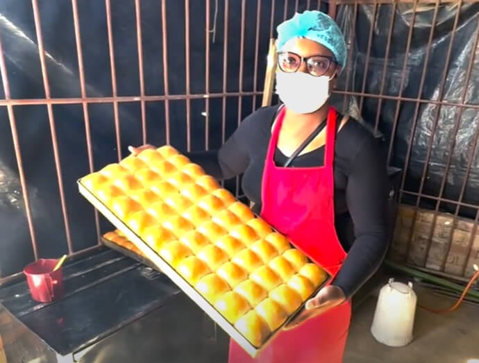 A new baking initiative, funded by United Women in Faith, helps women rise in the Chitungwiza, Zimbabwe, community. Video image by Eveline Chikwanah, UM News.