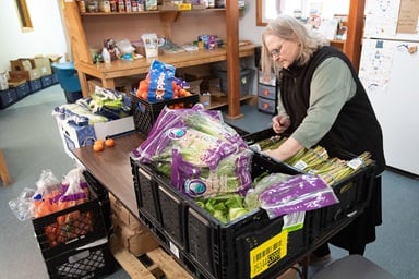 Ola Williams sorts through donated produce at the Willow Community Food Pantry in Willow, Alaska. Williams serves as director of the pantry, a ministry of Willow United Methodist Church. 2023 file photo by Mike DuBose, UM News. Ola Williams sorts through donated produce at the Willow Community Food Pantry in Willow, Alaska. Williams serves as director of the pantry, a ministry of Willow United Methodist Church. 2023 file photo by Mike DuBose, UM News.