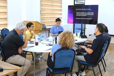 Darlene Marquez-Caramanzana (second from left), a Global Ministries area liaison for Asia and the Pacific, leads “A Conversation on Power and Decolonization” during the Asia Mission Leaders’ Summit on Oct. 21 in Phnom Penh, Cambodia. The session focused on leadership, sustainability and decolonizing mission practices. Photo by the Rev. Thomas E. Kim, UM News. Darlene Marquez-Caramanzana (second from left), a Global Ministries area liaison for Asia and the Pacific, leads “A Conversation on Power and Decolonization” during the Asia Mission Leaders’ Summit on Oct. 21 in Phnom Penh, Cambodia. The session focused on leadership, sustainability and decolonizing mission practices. Photo by the Rev. Thomas E. Kim, UM News.