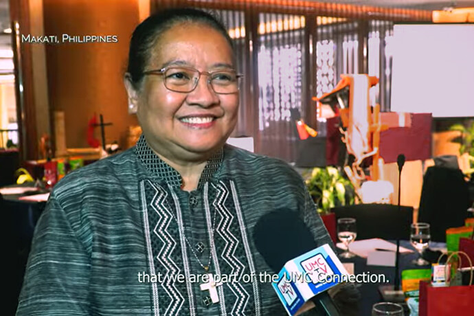 Bishop Ruby-Nell Estrella of the Manila Episcopal Area shares her excitement on the Connectional Table’s October meeting being held in the Philippines. Screengrab by Matthan Bang-asan, United Methodist Communications, via YouTube by UM News.