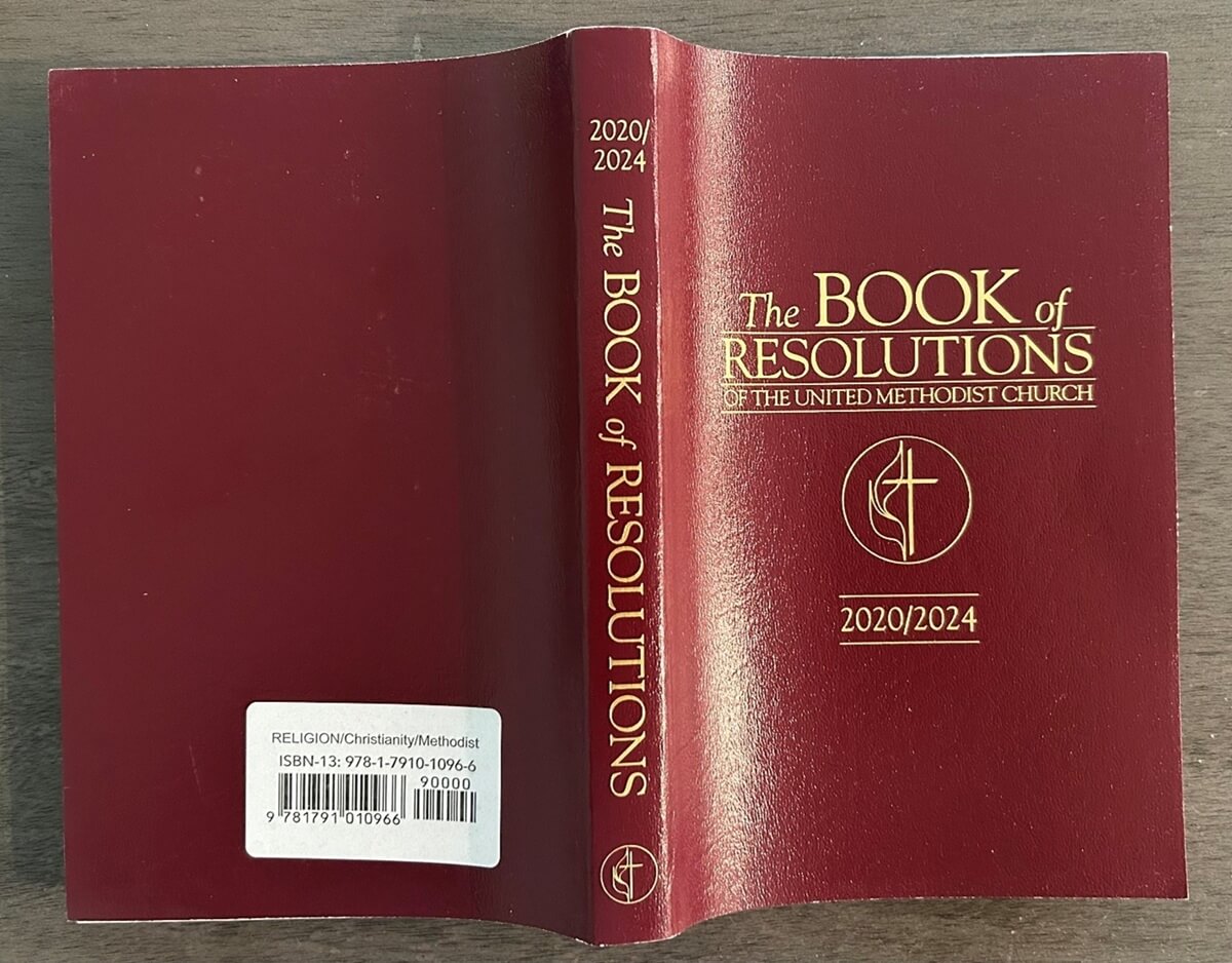 2020/2024년 「연합감리교회 결의안집」 사진, 김응선 목사, 연합감리교뉴스. 