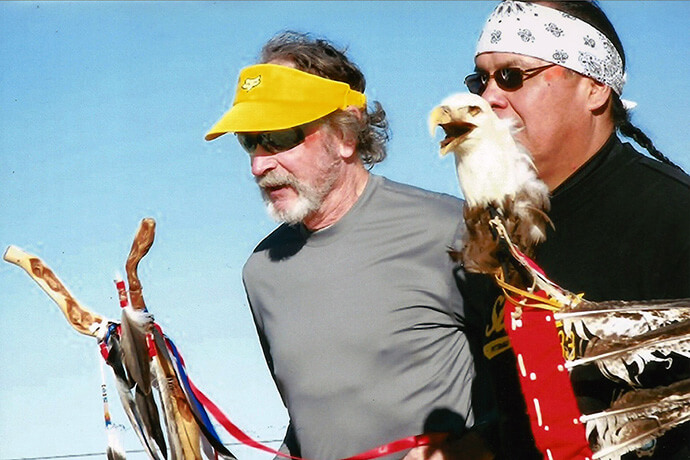 Lloyd Marsden (left) and Otto Braided Hair Jr. participate in the annual Sand Creek Massacre Commemoration Spiritual Healing Run. File photo courtesy of First UMC Sheridan.