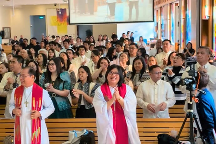 Filipino United Methodists living in the United Arab Emirates gather in Dubai for an annual meeting and celebration that included special choir performances and worship. Screenshot from video by the UAE Media Team.