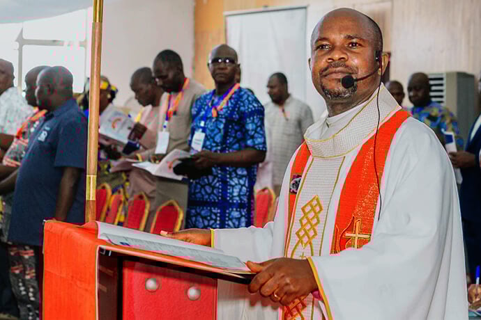 Bishop Ande I. Emmanuel, who leads The United Methodist Church in Nigeria, presides over a historic joint conference for the church’s five annual conferences, including the reunified Southern Conference. About 1,600 delegates and 2,000 observers attended the December gathering in Jalingo, Nigeria. Photo courtesy of UMCN Communications.
