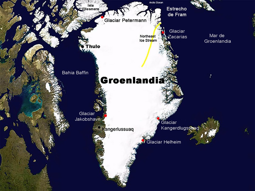 En los mapas, Groenlandia a menudo parece mucho más grande y menos distintiva de lo que realmente es. En comparación, el continente africano es 14 veces más grande. La isla ártica ha sido hogar de diversos pueblos, cuyos primeros habitantes llegaron aproximadamente 2,500 años antes de Cristo. Foto cortesía de la NASA, versión español Rev. Gustavo Vasquez, Noticias MU.