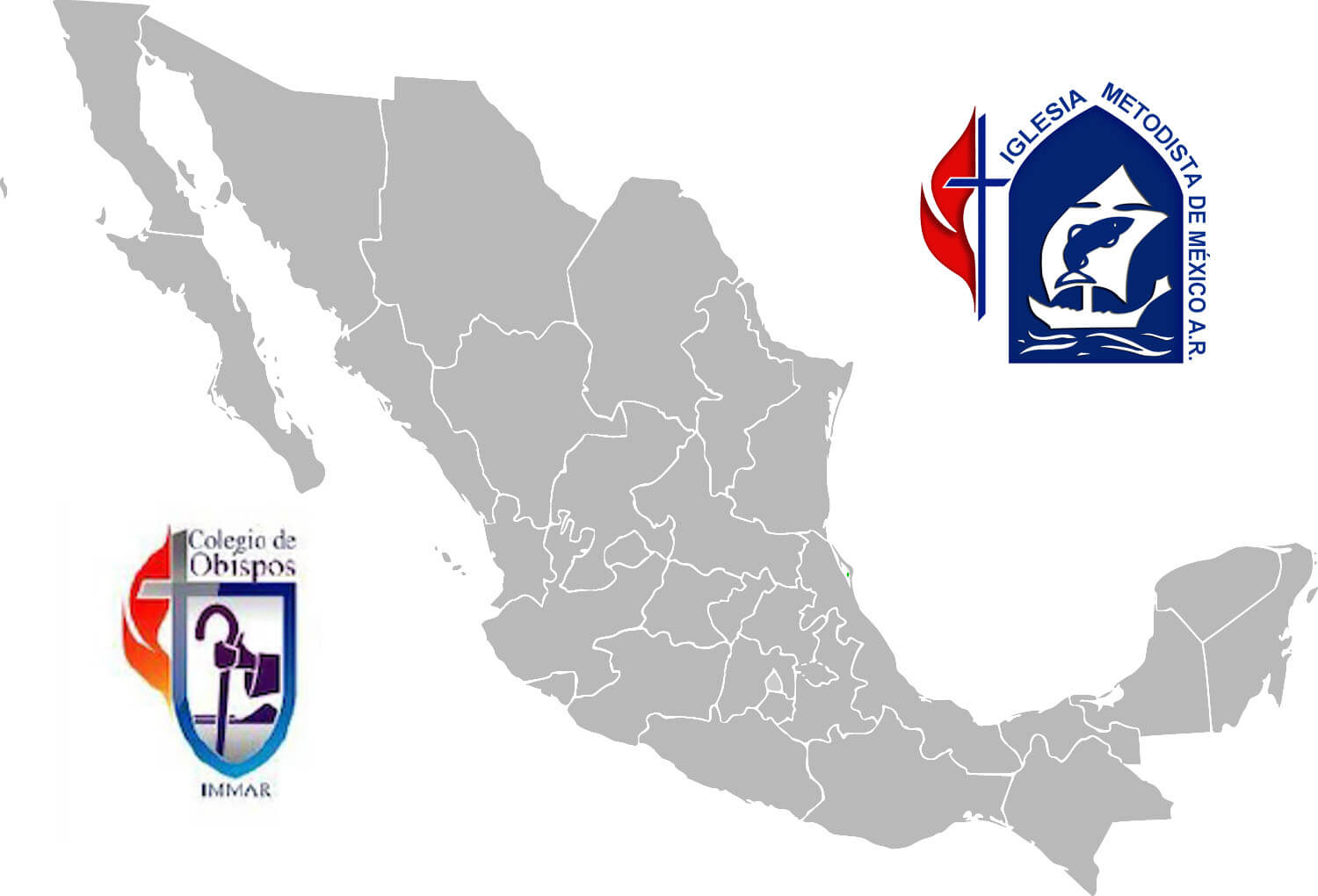 El Colegio de Obispos/as de la Iglesia Metodista de Méjico Asociación Religiosa (IMMAR) se pronunció por la paz y el cese a la violencia en el país a través de un comunicado. Imagen original de Wikimedia Commons. Fotocomposición Rev. Gustavo Vasquez, Noticias MU.