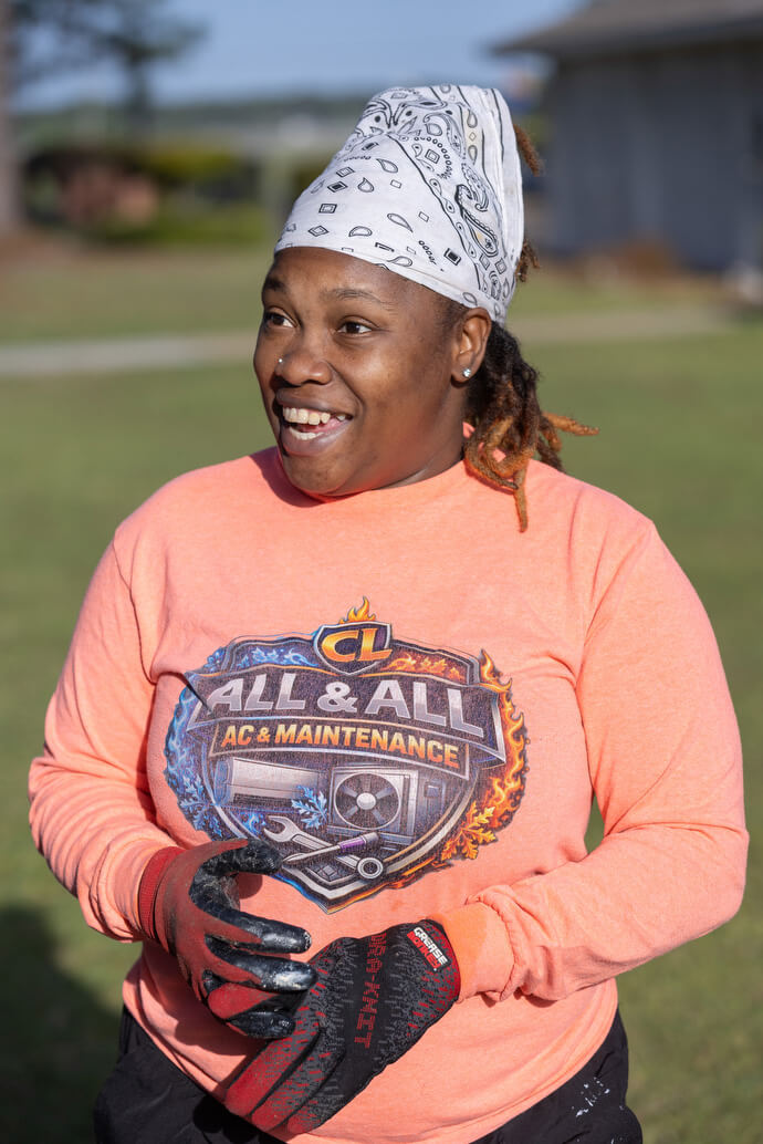 Two years after graduating from the Women in Construction program, Crystal Latham owns her own business, Crystal Latham All and All AC and Maintenance in Gulfport, Miss. 