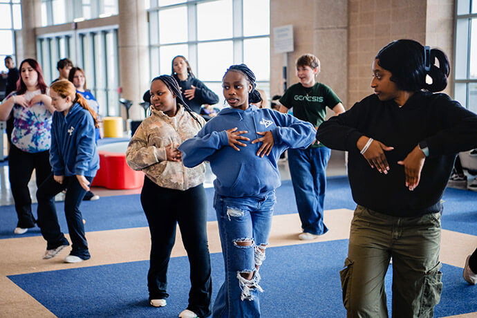 Youth learn dance moves at the Greater New Jersey and Eastern Pennsylvania conferences’ October 2025 IGNITE retreat at Wildwood Convention Center in New Jersey. File photo by Corbin Payne Photography.